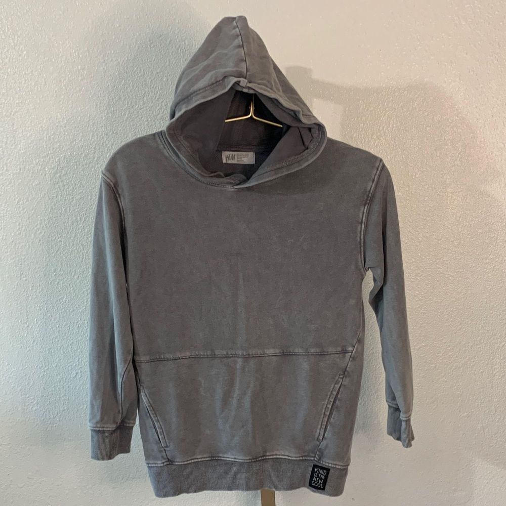 H&M Charcoal Hoodie for kids- Kind is the new cool- Size 8-10